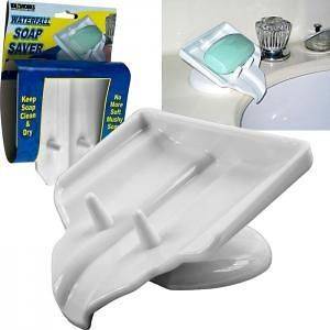 Soap Dish, Soap Saver, Waterfall Drain, STOP Mushy Soap, Clean & Dry 