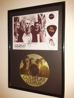 COLDPLAY   SIGNED FRAMED GOLD COLLECTORS CD DISPLAY DISC chris martin