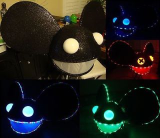 PICS & VIDS custom Black DISCO BALL Mau5 head REMOTE LED light 