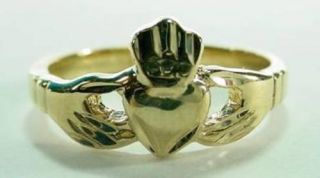 24KT Gold Overlay Irish Claddagh Celtic Ring   Sizes 5 10 Lifetime 