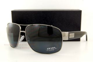 Brand New Prada Sunglasses 61L 61LS 5AV 5Z1 GUNMETAL GRAY POLARIZED 