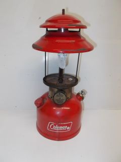 Vintage Coleman White Gas Single Mantle Camping Lantern 200A Red 1974 