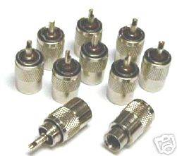 10 X PL259 UHF CONNECTOR PLUGS FOR RG58 COAXIAL CABLE