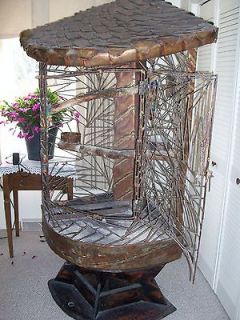 One of a Kind Copper Bird Cage, Includes Handmade Copper Shingles On 