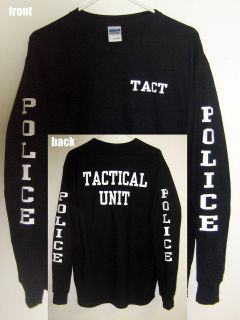 Police Tact Unit Long Sleeve T Shirt (Sizes S 3XL)