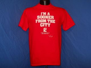   SOONER FROM THE CITY FIRST CITY OKLAHOMA RED COTTON t shirt M