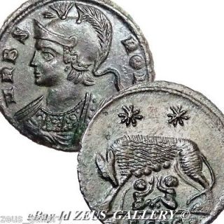   ROMULUS & REMUS Ancient ROMAN Coin CONSTANTINE I The Great AU