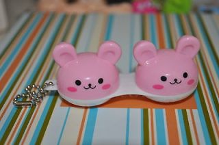 Lovely Cute Animal Shape Contact Lens Lenses Cases Containers Pink 