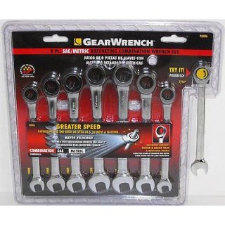   GearWrench SAE and Metric Ratcheting Combination Wrench Set ◄Box End