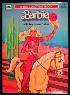 BARBIE WITH HER HORSE DALLAS COLORING BOOK 1984  UNUSED
