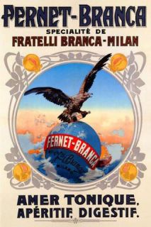 Eagle Fernet Branca Drink Milan Italy Italia Vintage Poster Repro FREE 