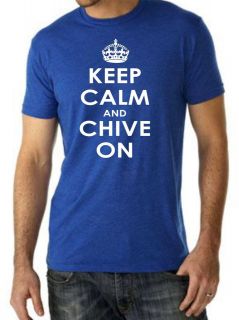   CALM and CHIVE ON T SHIRT KCCO carry Chivery Chives Chiver Royal Blue