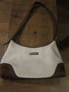 Rosetti Shoulder Bag Handbag Purse Cream Color W/ Brown Leather