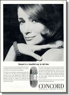 1962 Chic Way to Tell Time   Concord Watch Photo Ad