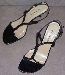 Colin Stuart Black Leather Strappy Sexy Heels Shoes Sandals Size 8M 