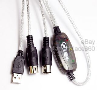   USB TO MIDI CABLE MUSIC KEYBOARD INTERFACE ADAPTER COMPUTER CONNECTION