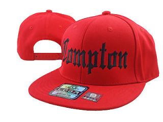 NEW VINTAGE COMPTON FLAT BILL SNAP BACK BASEBALL CAP HAT RED