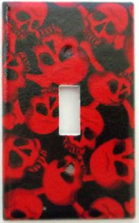   Red Skull Single Toggle Light Switch Plate Kids Bedroom Wall Decor
