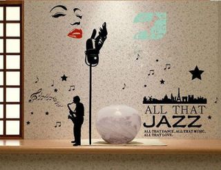 ACD Marilyn Monroe Style Jazz Singer Wall Decor STICKER Removable 