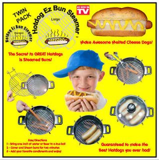 TWIN PACK Hotdog Ez Bun Steamers (1 Large & 1 Small)   Steam Buns as 