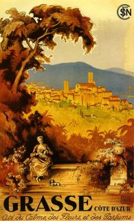 Lady Dog Perfume Grasse Cote Azur Tourism Travel Vintage Poster Repro 