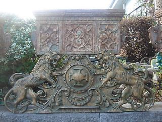19thC British Royal Lion Crown Carved Wood/Gesso Pediment/Header 