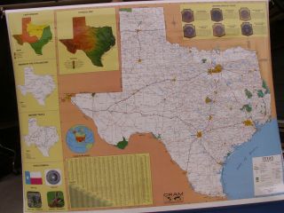 Cram Texas State Pull Down Map # 7063 NEW NIB Cram being sold by 