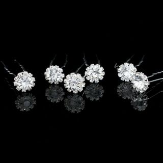 Pcs Flower Bridal Wedding Prom Crystal Rhinestone Hair Pins H71