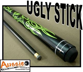 Custom Designer Maple Pool Snooker Cue Ugly Stick Green Black