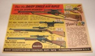 1956 DAISY EAGLE air rifle bb gun ad