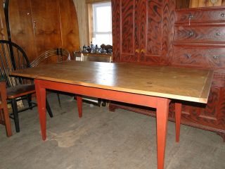 FARM TABLE WITH 3 BOARD TOP IN PINE