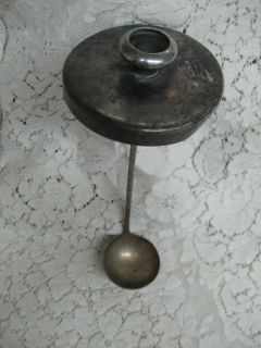 Vintage Antique Silverplate Soda Fountain Syrup Spoon W/Lid Early 1900 