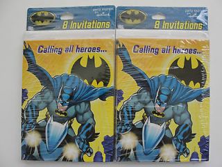 BATMAN Calling All Heroes 16 Party Invitations FREE SHIPPING
