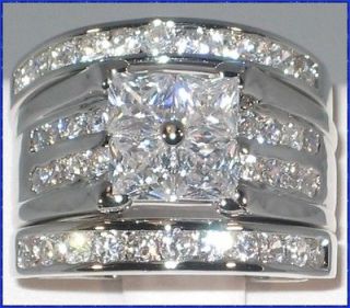 Contemporary 2.46 Ct. Cubic Zirconia Platinum EP Bridal Wedding Ring 