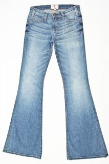 Womens Current/Elliot The Bell Slim Low Rise 1970s Bell Jean Blue 