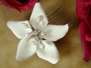 Starfish Orchid Style Beach Bridal Hair Comb w/Crystals