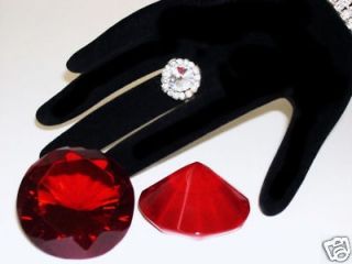 BIG RUBY RED CRYSTAL DIAMOND PAPERWEIGHT JEWEL PARTY FAVOR JEWELRY 