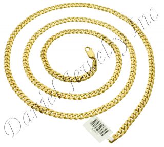 D Miami Cuban Curb Link Chain 30 28 26 24 22 10k gold 