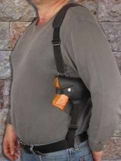 Black Leather Concealment Horizontal Shoulder Gun Holster for Kel Tec 