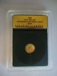 1852,1855,1858 California 1/2 Dollar Fractional Gold Coin Token Lot 