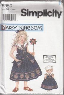 5950 Daisy Kingdom Sailor Dress 4 Girl & Doll Pattern