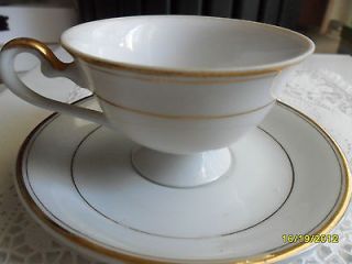   listed UCAGCO CHINA WHITE WITH GOLD TRIM DEMITASSE CUP & SAUCER