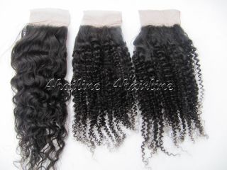   Brazilian Silk Base Closure Afro Curly ,Loose Curly Natural Black 1PC