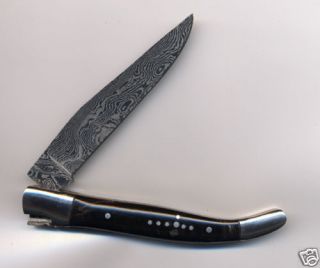 French Style Damascus Laguiole Folding Knife