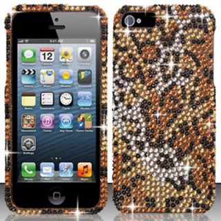 Golden Silver Cheetah Bling Hard Case Cover For Apple iPhone 5 6TH GEN 