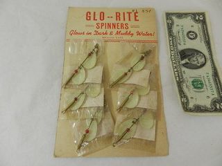  FISHING LURES  1930S GLO RITE SPINNERS  DEALER CARD RARE GLOWS LURE