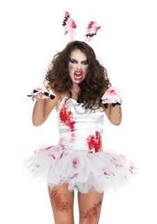 Bloody Zombie Bunny Headband Ears n Paws n Tail Kit Adult Costume 