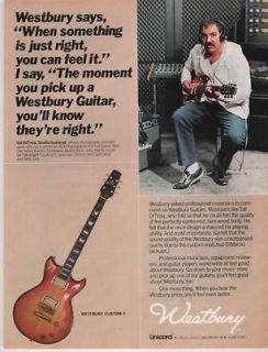1981 VINTAGE AD FOR Westbury Custom Guitars Sal DiTroia