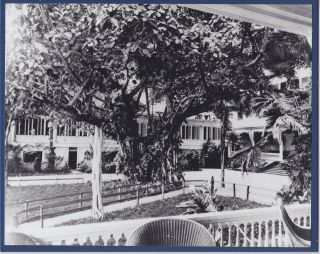 ROYAL HAWAIIAN HOTEL WAIKIKI INTERIOR 1930S HAND PRINTED SILVER 