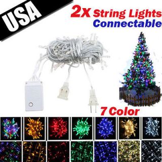 2pcs Connectable 100 LED String Fairy Lights for Christmas Party 